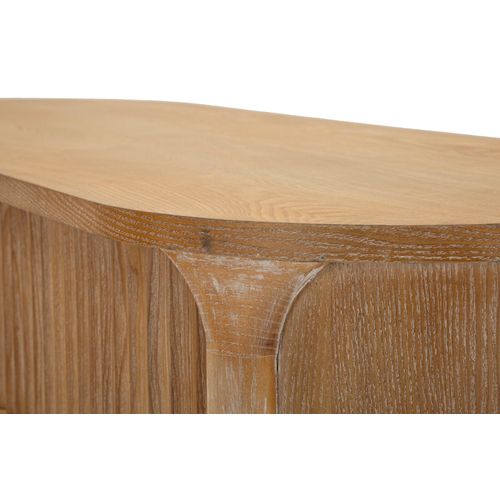 Console En Bois Naturel 110x40 Cm, Design Moderne Et Épuré Pour Séjour