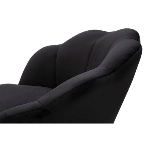 Tabouret De Bar 55x53x110 Cm En Velours Noir Et Pieds Dorés Design Floral