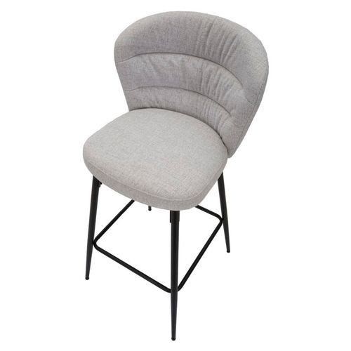 Lot De 2 Tabourets De Bar En Tissu Rembourré Style Années 70 Avec Pieds Métal H108 Cm