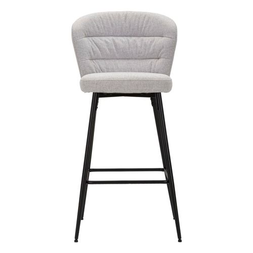 Lot De 2 Tabourets De Bar En Tissu Rembourré Style Années 70 Avec Pieds Métal H108 Cm