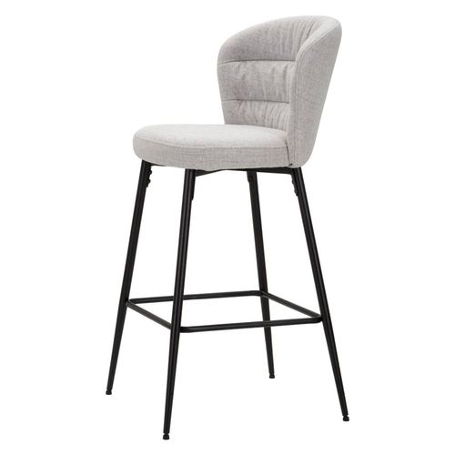 Lot De 2 Tabourets De Bar En Tissu Rembourré Style Années 70 Avec Pieds Métal H108 Cm