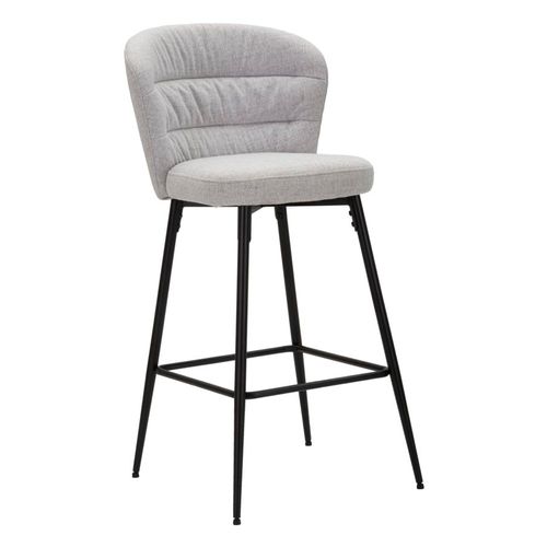 Lot De 2 Tabourets De Bar En Tissu Rembourré Style Années 70 Avec Pieds Métal H108 Cm