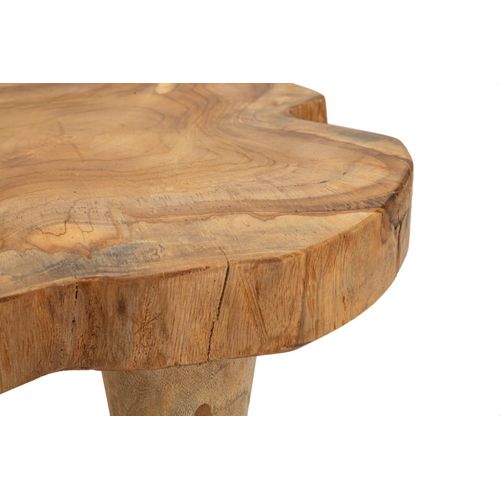 Tabouret Rond En Teck Recyclé Ø35x45 Cm Style Naturel Authentique