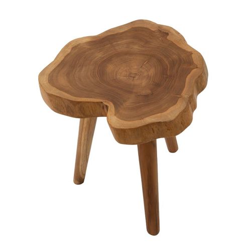 Tabouret Rond En Teck Recyclé Ø38x45 Cm Style Naturel Et Durable