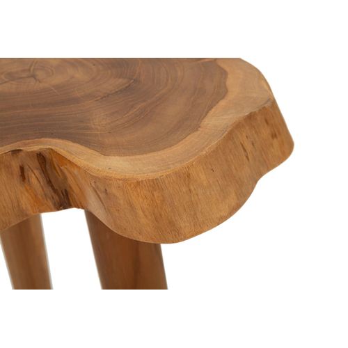 Tabouret Rond En Teck Recyclé Ø38x45 Cm Style Naturel Et Durable