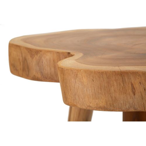 Tabouret Rond En Teck Recyclé Ø38x45 Cm Style Naturel Et Durable