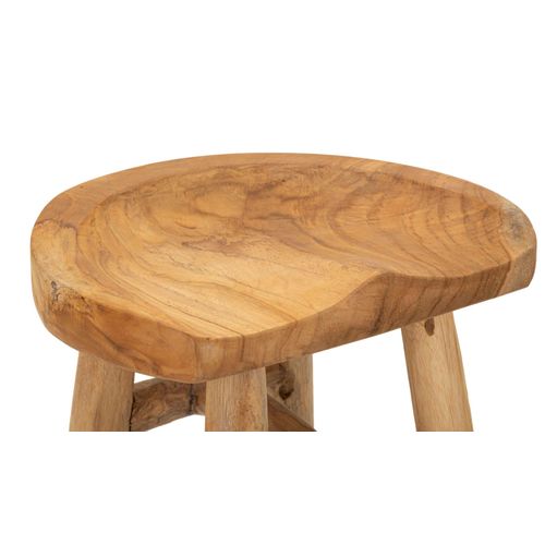 Tabouret En Teck Recyclé Naturel 32x40x42 Cm Style Authentique Et Durable