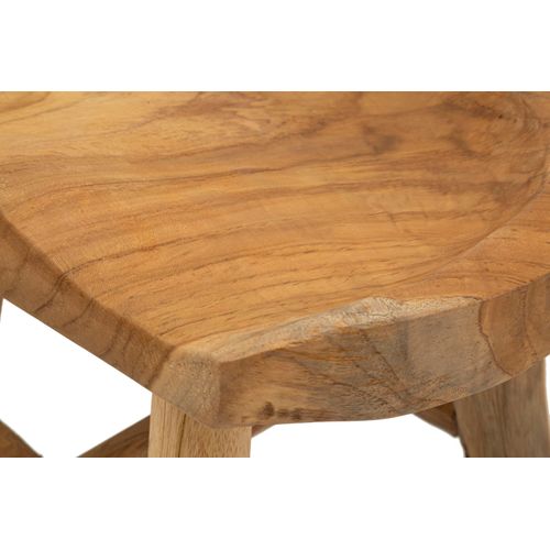 Tabouret En Teck Recyclé Naturel 32x40x42 Cm Style Authentique Et Durable