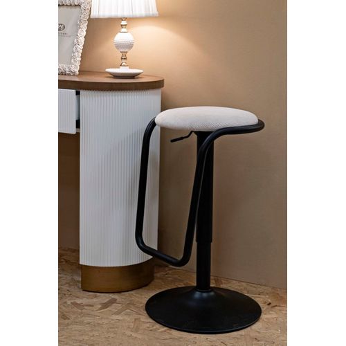 Tabouret De Bar Blanc Pivotant Réglable Ø41 Cm Style Moderne Années 70