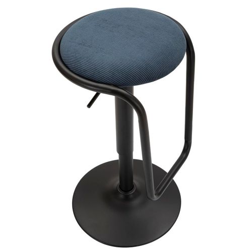 Tabouret De Bar Pivotant Bleu Et Noir Ø41 Cm Avec Réglage Hauteur Style Moderne