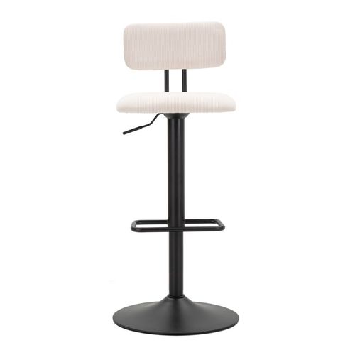 Lot De 2 Tabourets De Bar Pivotants Avec Dossier Rembourré H85-106 Cm Style Années 70