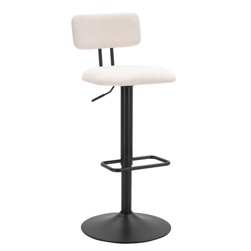 Lot De 2 Tabourets De Bar Pivotants Avec Dossier Rembourré H85-106 Cm Style Années 70