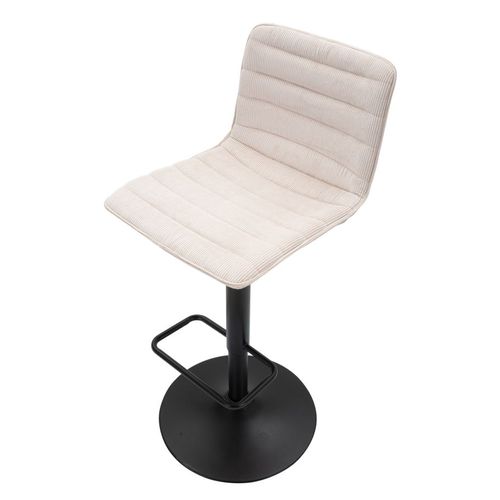 Lot De 2 Tabourets De Bar Pivotants Noir Et Blanc H85,5-107 Cm Avec Dossier Rembourré