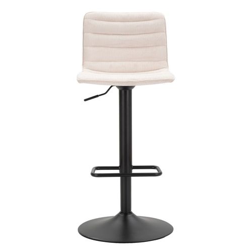 Lot De 2 Tabourets De Bar Pivotants Noir Et Blanc H85,5-107 Cm Avec Dossier Rembourré