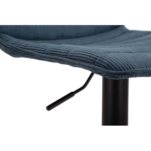 Lot De 2 Tabourets De Bar Pivotants Noir Et Bleu H85,5-107 Cm Avec Dossier Rembourré