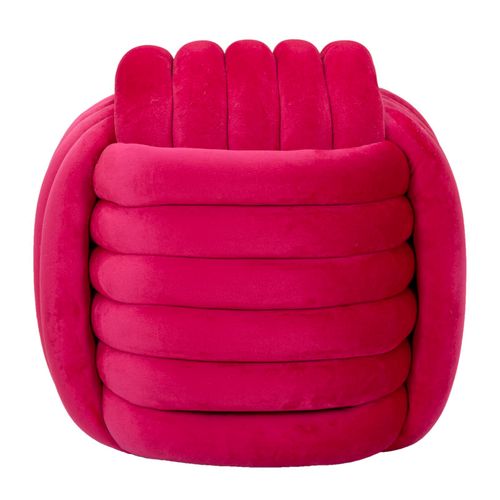 Pouf Carré En Velours Rouge 45 Cm Pour Salon Ou Chambre
