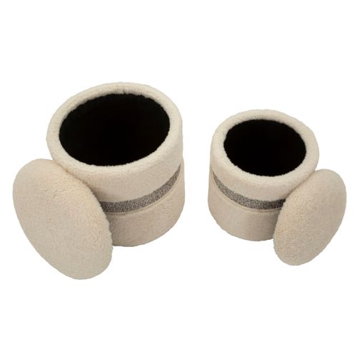 Poufs Saint-moritz Avec Rangement Ø40 X H47-32 X L38 Cm - Lot De 2