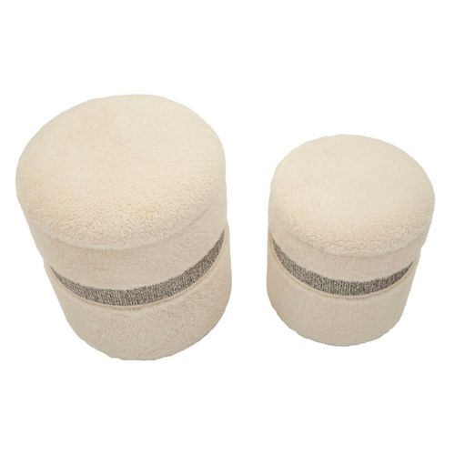 Poufs Saint-moritz Avec Rangement Ø40 X H47-32 X L38 Cm - Lot De 2