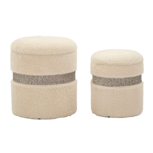 Poufs Saint-moritz Avec Rangement Ø40 X H47-32 X L38 Cm - Lot De 2