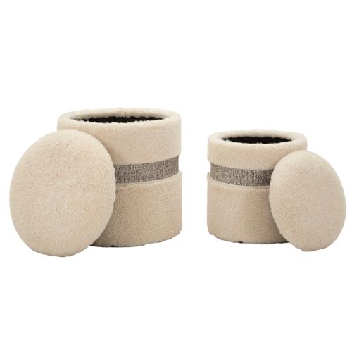 Poufs Saint-moritz Avec Rangement Ø40 X H47-32 X L38 Cm - Lot De 2