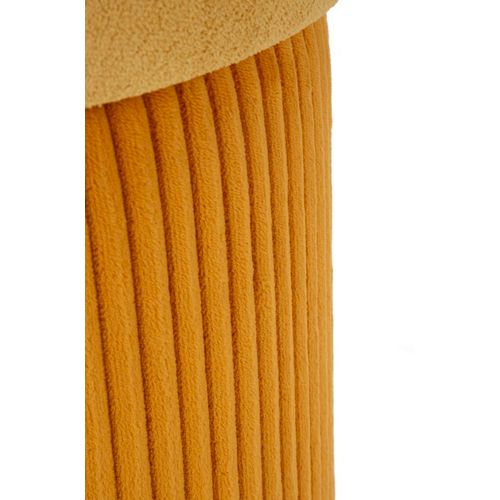 Poufs Velours Moutarde Avec Rangement Ø42 X H44-35 X L37 Cm - Lot De 2