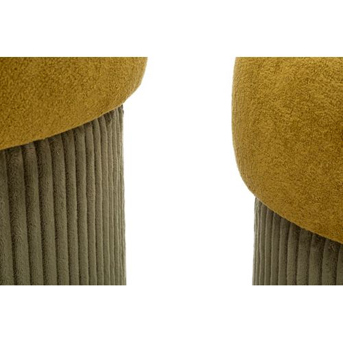 Poufs Velours Verts Avec Rangement Ø42 X H44-35 X L37 Cm - Lot De 2