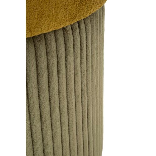 Poufs Velours Verts Avec Rangement Ø42 X H44-35 X L37 Cm - Lot De 2