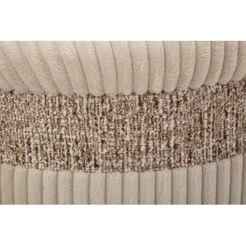 Lot De 3 Poufs Crème Avec Rangement Ø40,5x49,5-35x42-31x38 Cm