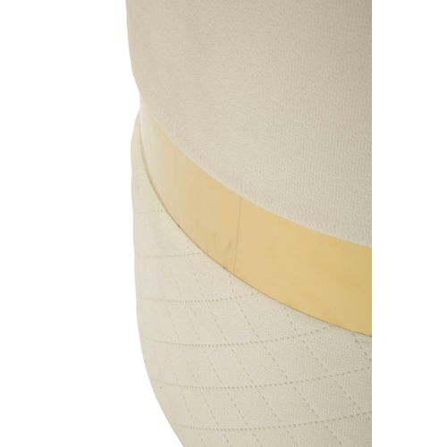 Lot De 2 Poufs Sheffield Crème Avec Rangement Ø37x42-28x35 Cm