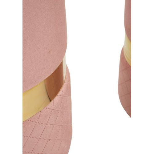 Lot De 2 Poufs Sheffield Roses Avec Rangement Ø37x42-28x35 Cm