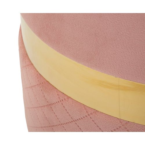 Lot De 2 Poufs Sheffield Roses Avec Rangement Ø37x42-28x35 Cm