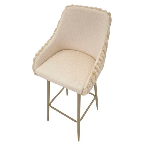 Lot De 2 Tabourets De Bar Crème Avec Dossier Enveloppant H111 Cm