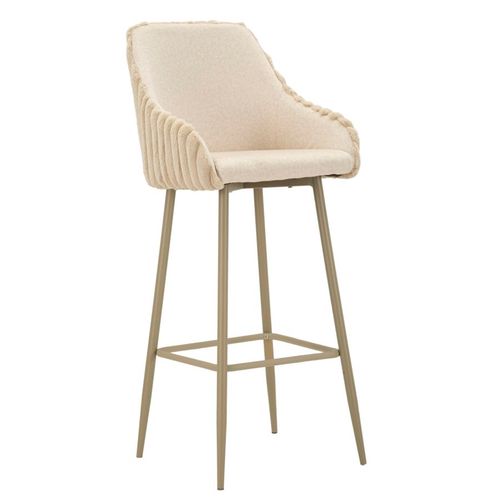 Lot De 2 Tabourets De Bar Crème Avec Dossier Enveloppant H111 Cm