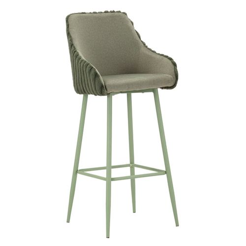 Lot De 2 Tabourets De Bar Verts Modernes Avec Assise Confortable H111 Cm