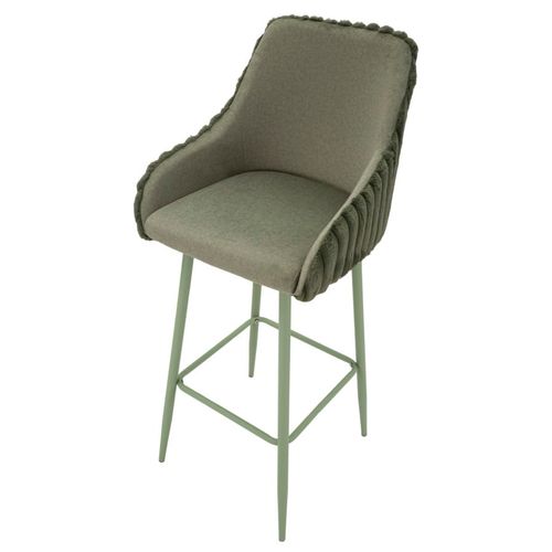 Lot De 2 Tabourets De Bar Verts Modernes Avec Assise Confortable H111 Cm