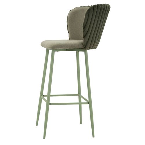 Lot De 2 Tabourets De Bar Verts Avec Dossier Moderne Et Assise Confortable H106 Cm