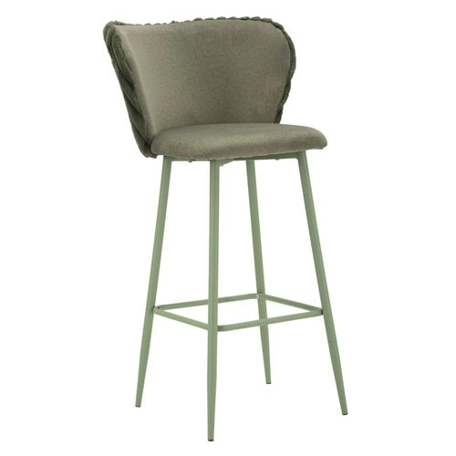 Lot De 2 Tabourets De Bar Verts Avec Dossier Moderne Et Assise Confortable H106 Cm