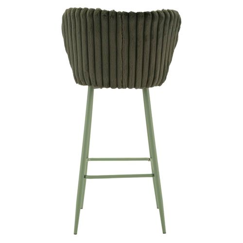 Lot De 2 Tabourets De Bar Verts Avec Dossier Moderne Et Assise Confortable H106 Cm