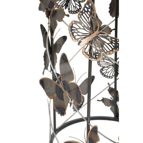 Ensemble De 2 Bout de Canapé Rondes Multicolores En Métal Et Verre 41,3x55-35x50,3 Cm