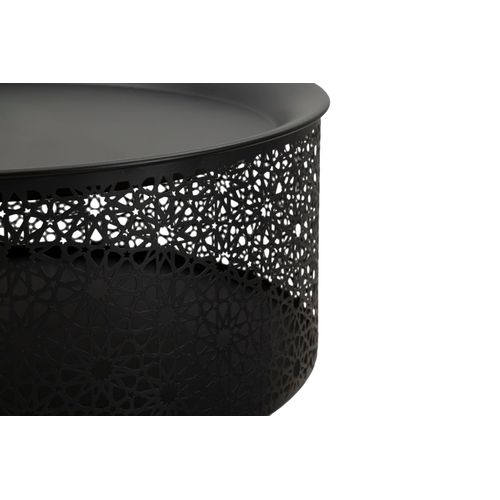Petite Table Ronde Noire Avec Pieds Dorés Et Rangement Ø35x50 Cm