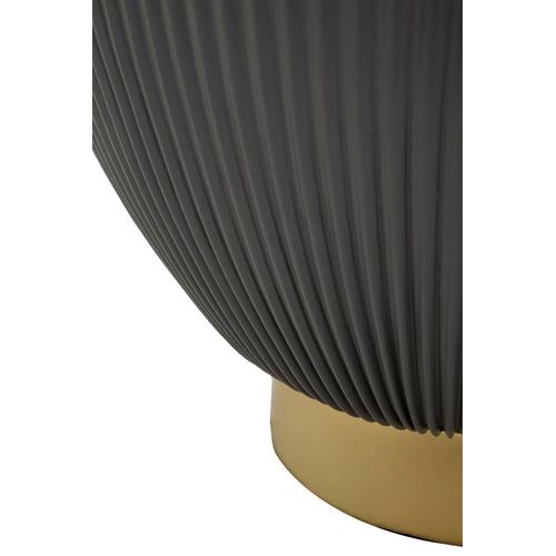 Bout De Canapé Ronde Chic 46x45 Cm Gris Et Doré Avec Plateau Effet Marbre