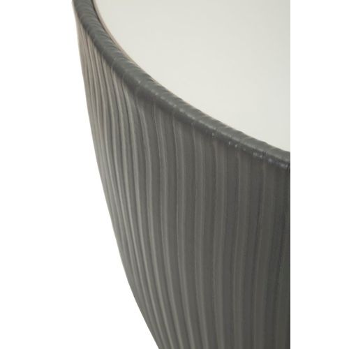 Bout De Canapé Ronde Chic 46x45 Cm Gris Et Doré Avec Plateau Effet Marbre