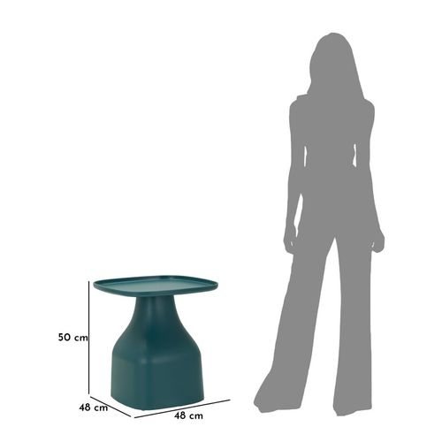 Table D'appoint Carrée Bleue 48x48x50 Cm Design Moderne Et Minimaliste