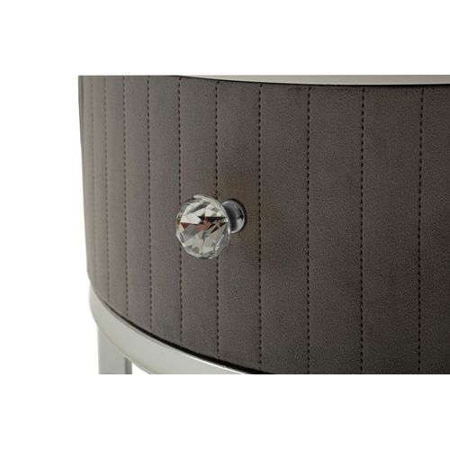 Ensemble De 2 Tables Basses Rondes 70 Et 50 Cm Effet Marbre Et Métal Argenté