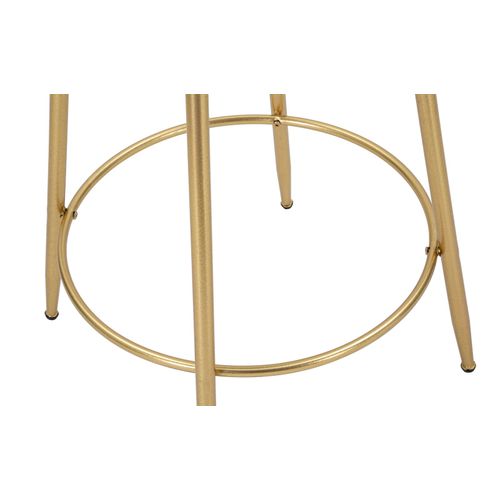 Table De Bar Ronde Ø60x105 Cm Métal Doré Et Plateau Miroir