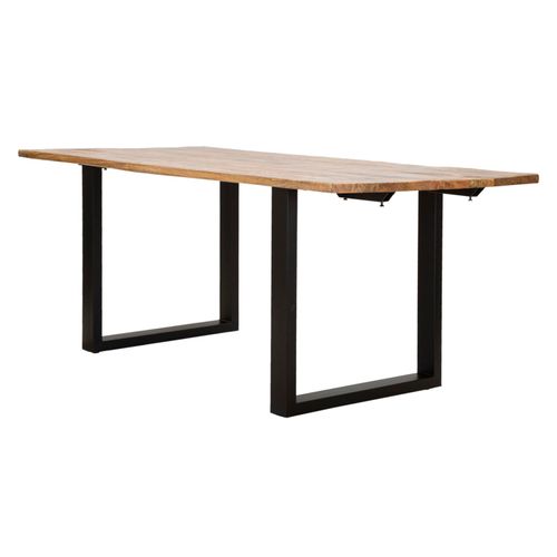 Table à Manger Bord Extensible 180-280 Cm En Bois De Manguier Style Industriel