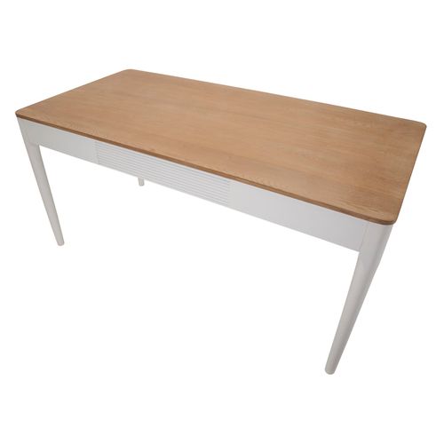 Table à Manger Rectangulaire 180x90 Cm Style Boho Chic Bois Blanc Et Brun