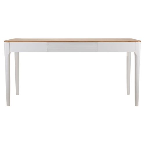 Table à Manger Rectangulaire 180x90 Cm Style Boho Chic Bois Blanc Et Brun