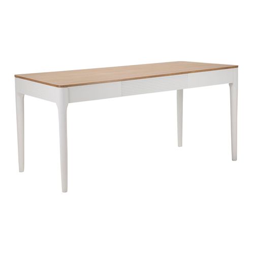 Table à Manger Rectangulaire 180x90 Cm Style Boho Chic Bois Blanc Et Brun