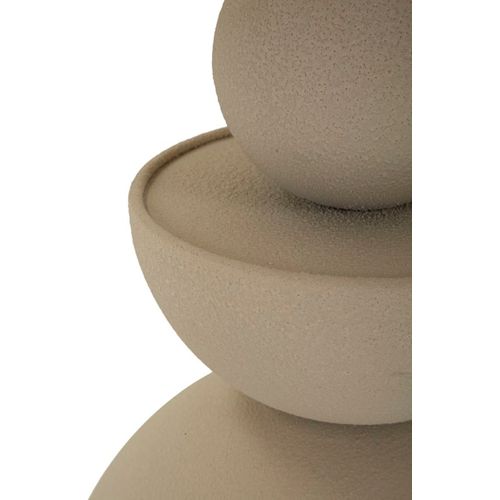 Bout de canapé Dune Avec Miroir, Design Moderne Ø 45x49,5 Cm, Crème